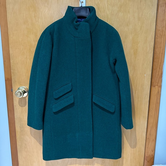 J.Crew Green Cocoon Coat in Italian Stadium-Cloth Wool - Picture 3 of 10